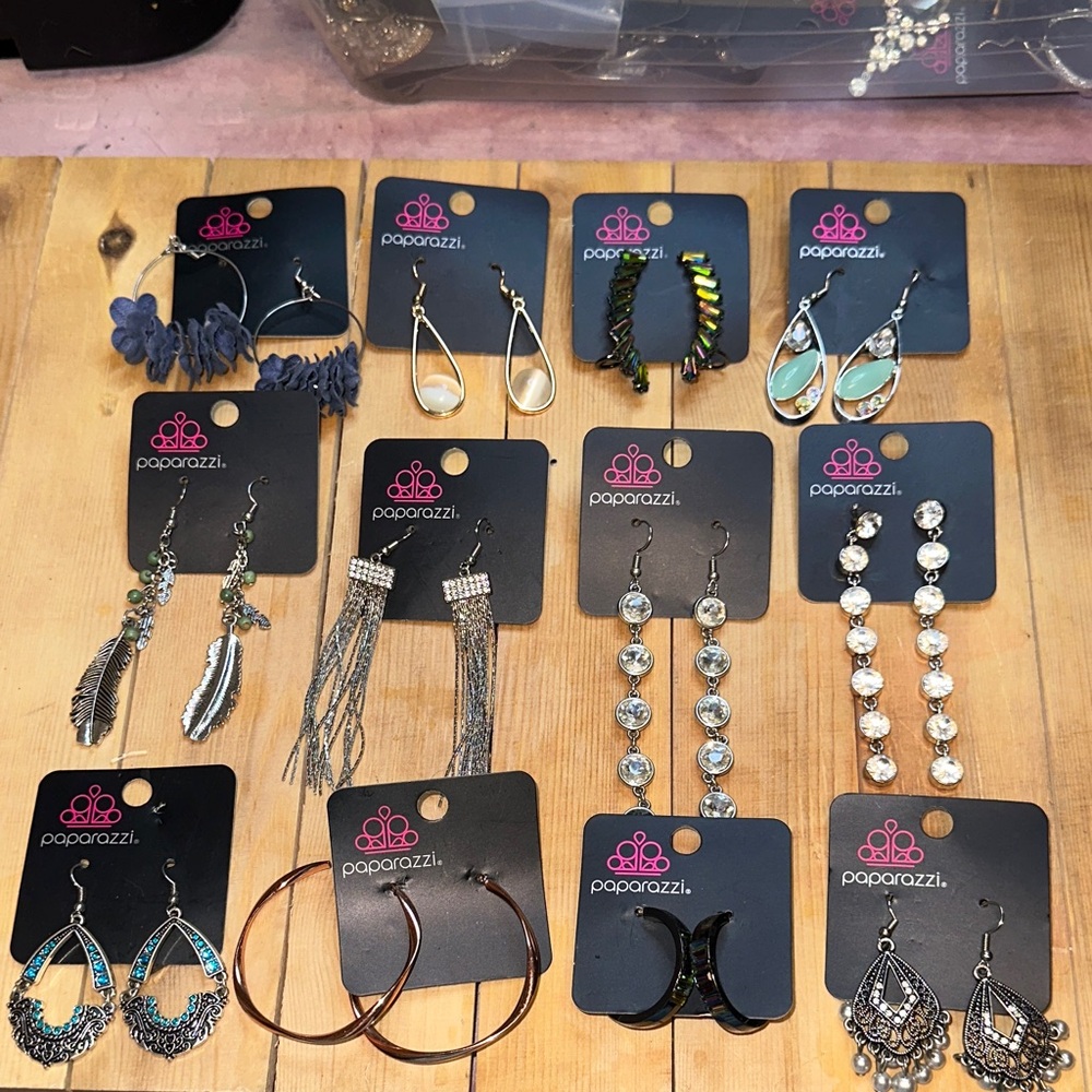 36 assorted pairs of paparazzi earrings